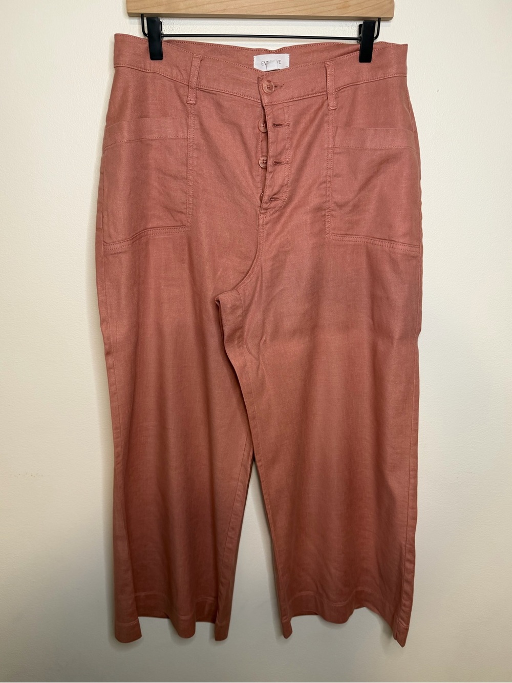 EVEREVE Stretch Linen Crop Pant SZ 30 Vintage Rose